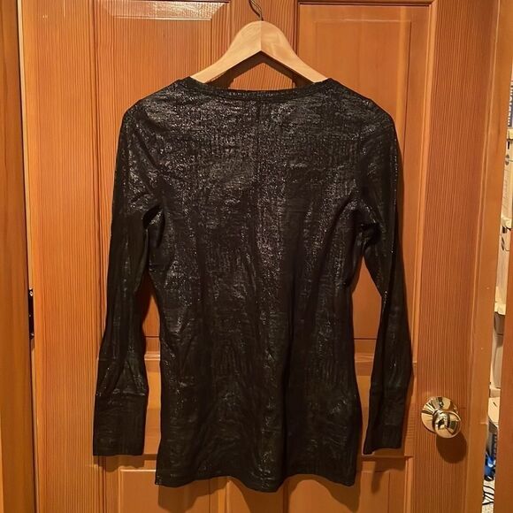 A.N.A black metallic long sleeve tee shirt - Picture 6 of 6